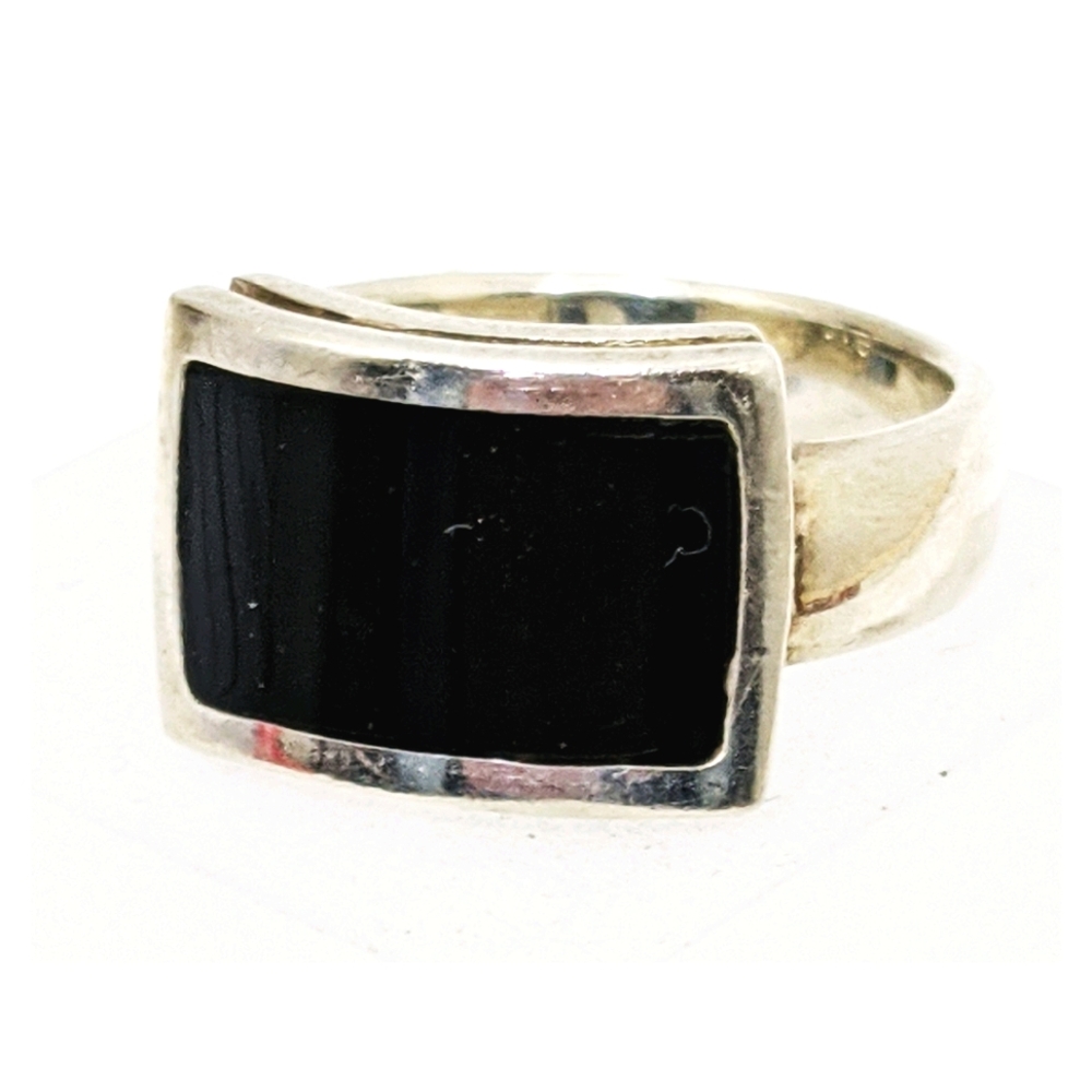 Sterling silver 925 black onyx ring size 9.5
